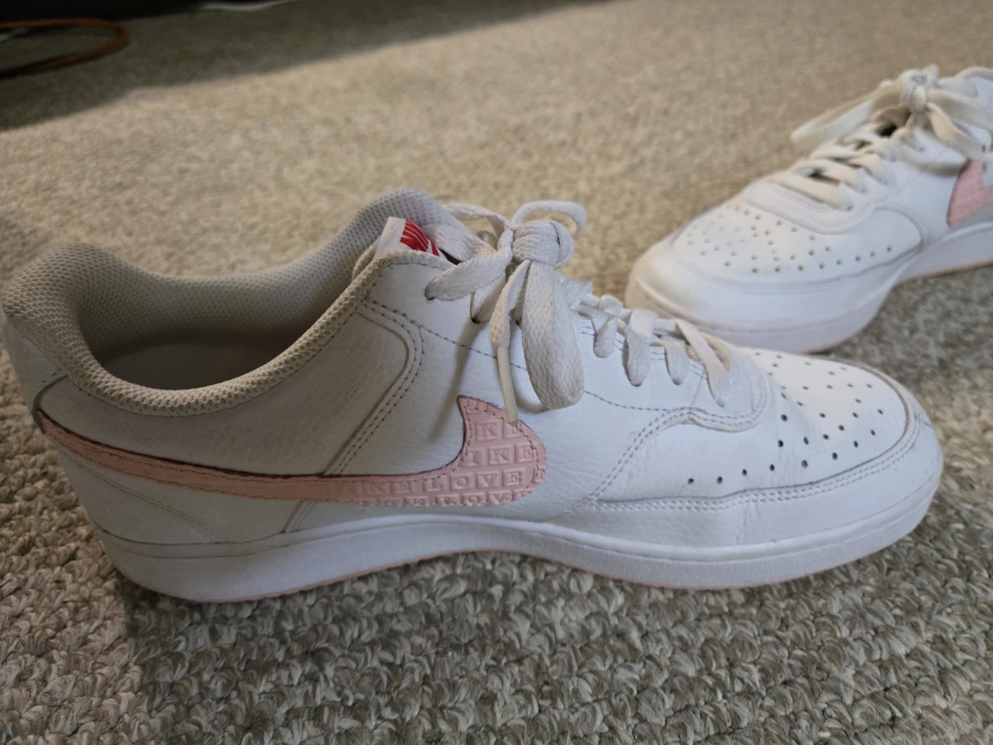 Nike Mens Court Vision Low Sneakers White/Pink - photo 3