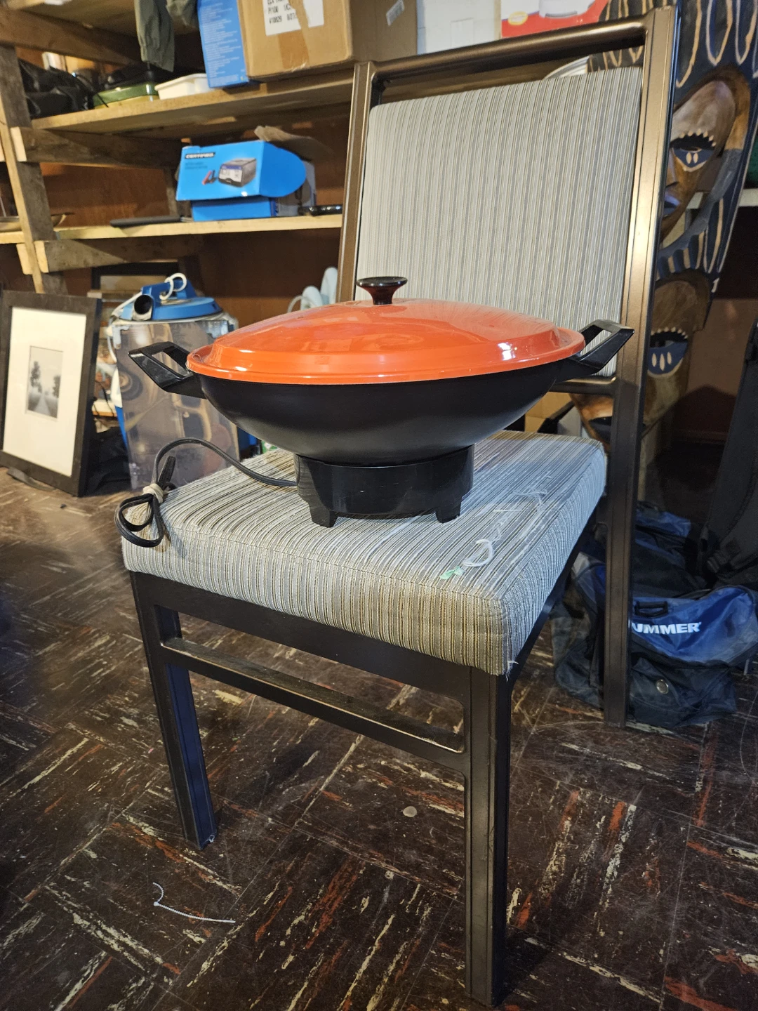Electric Wok with Orange Lid - photo 2