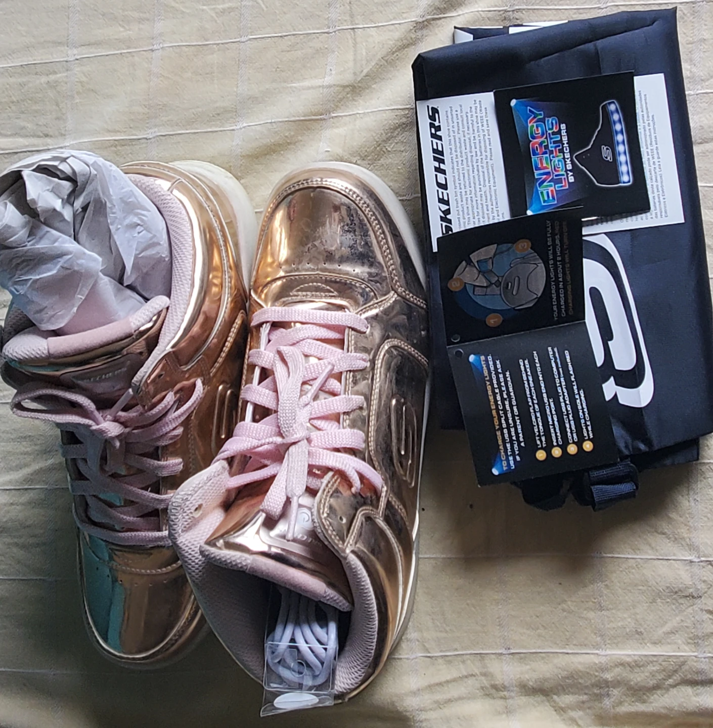 Skechers Energy Lights Rose Gold Sneakers