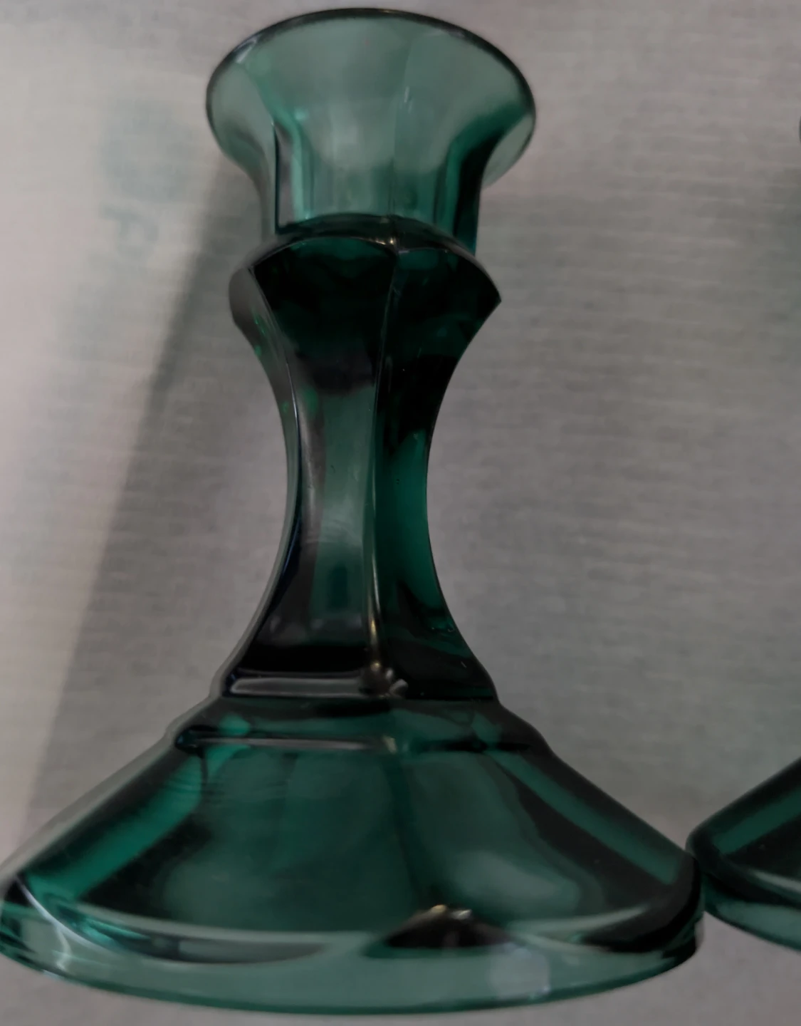 Vintage Pair of Indiana Teal Glass Candlesticks - photo 2