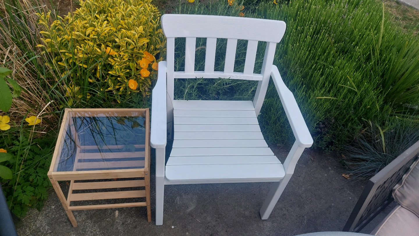 White Outdoor Patio Wood Chair