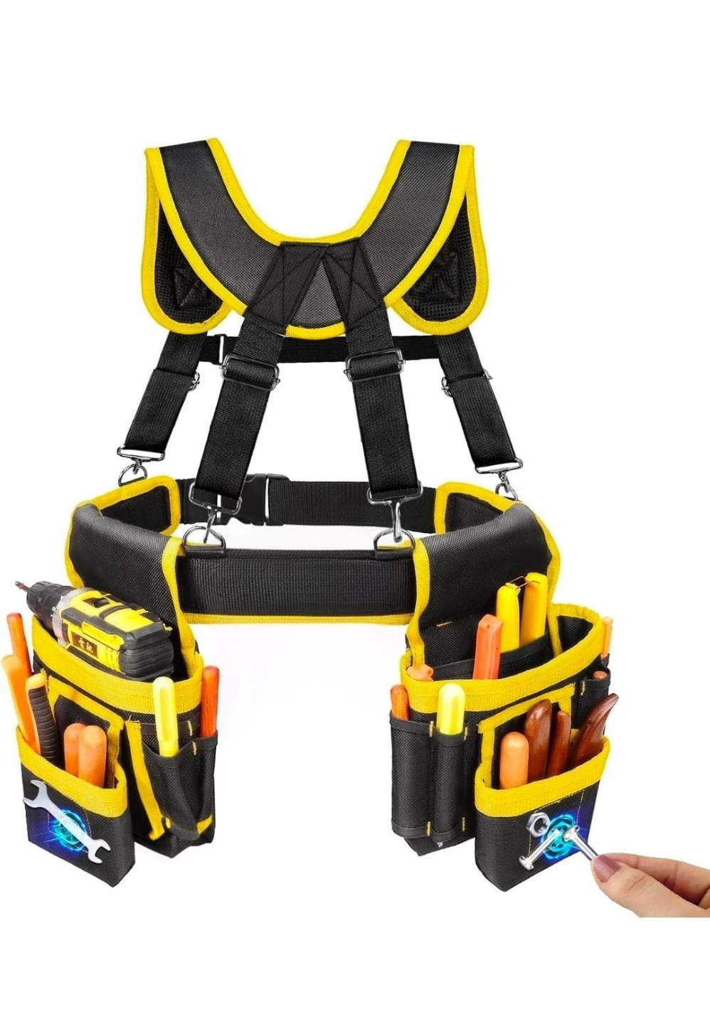 NEW Tool Pouch Tool Belt with Suspenders, Magnetic Tool Pouch - photo 2