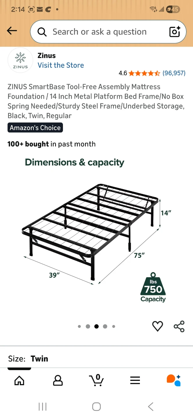 ZINUS SmartBase Foundation Bed Frame Twin - photo 4
