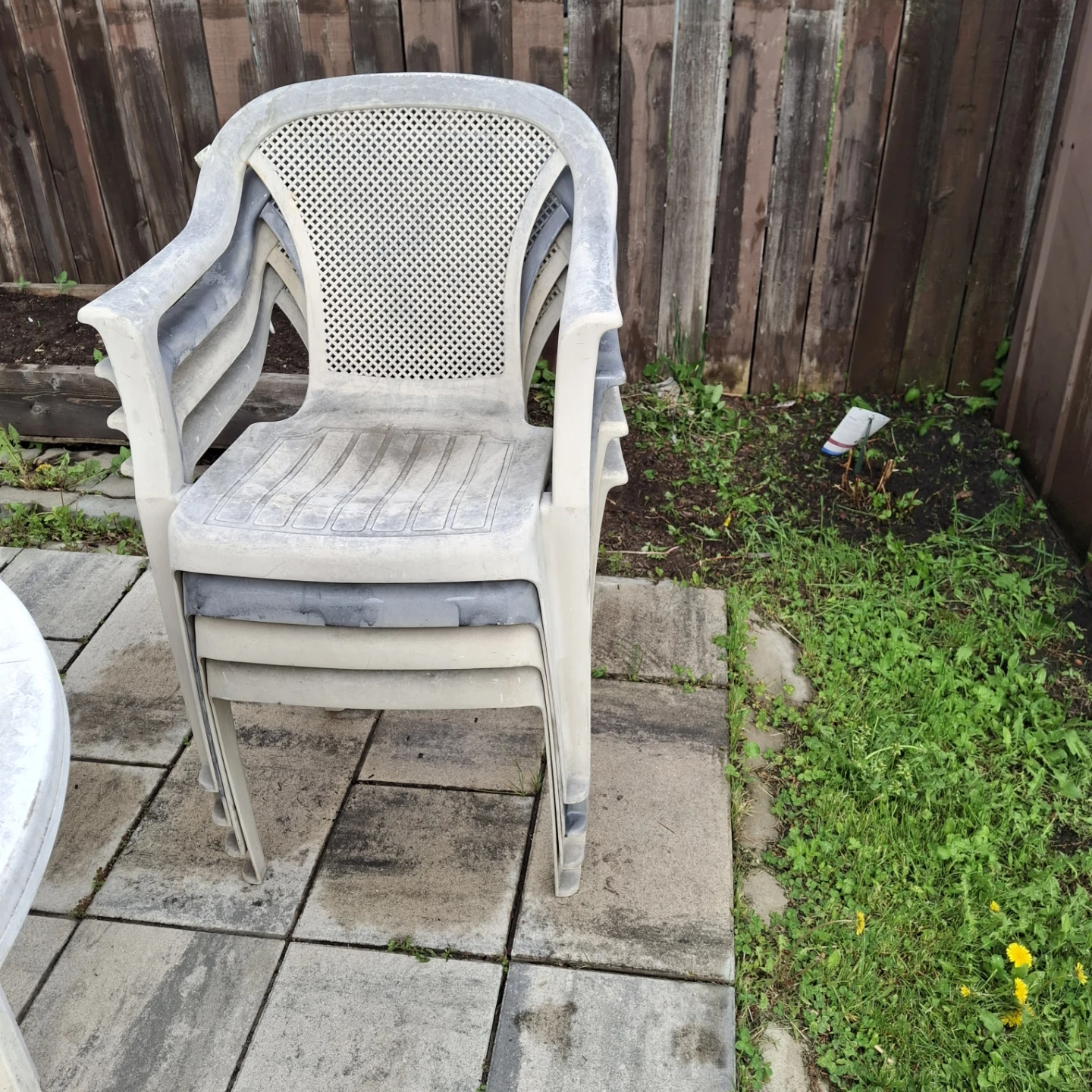 Stackable Plastic Patio Chairs* discolored*