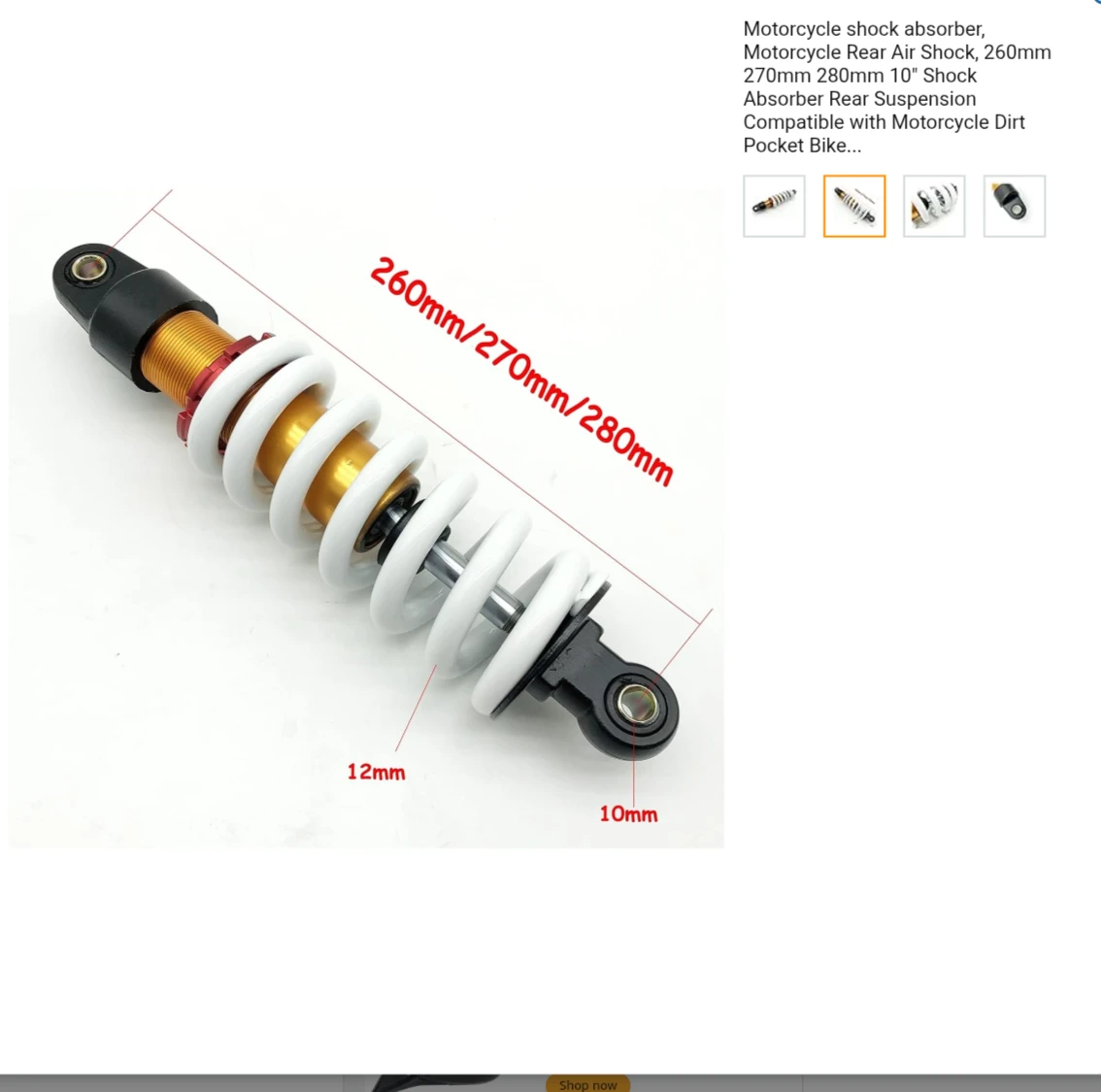 Motorcycle Rear Shock Absorber 260mm - photo 3