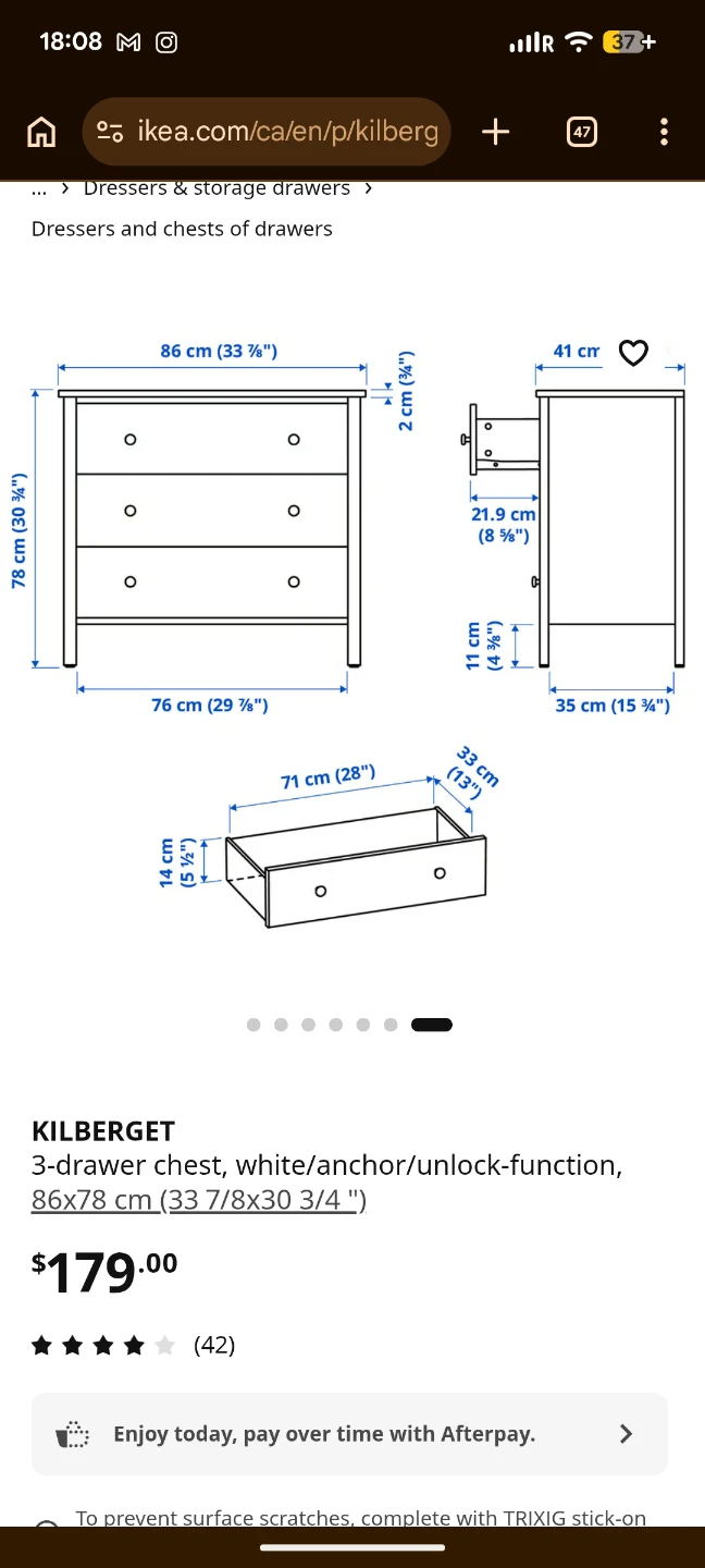 Commode blanche  IKEA /  3-Drawer Chest - photo 5