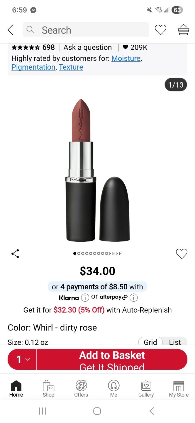 MAC Lipstick - Whirl - Dirty Rose Brand new