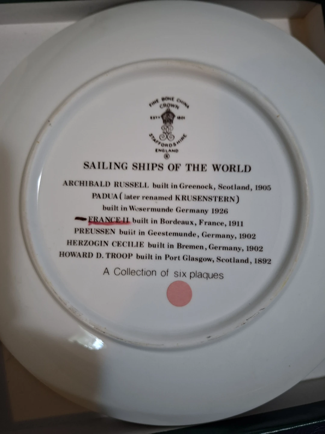 Crown Staffordshire Fine Bone China Plate - photo 4