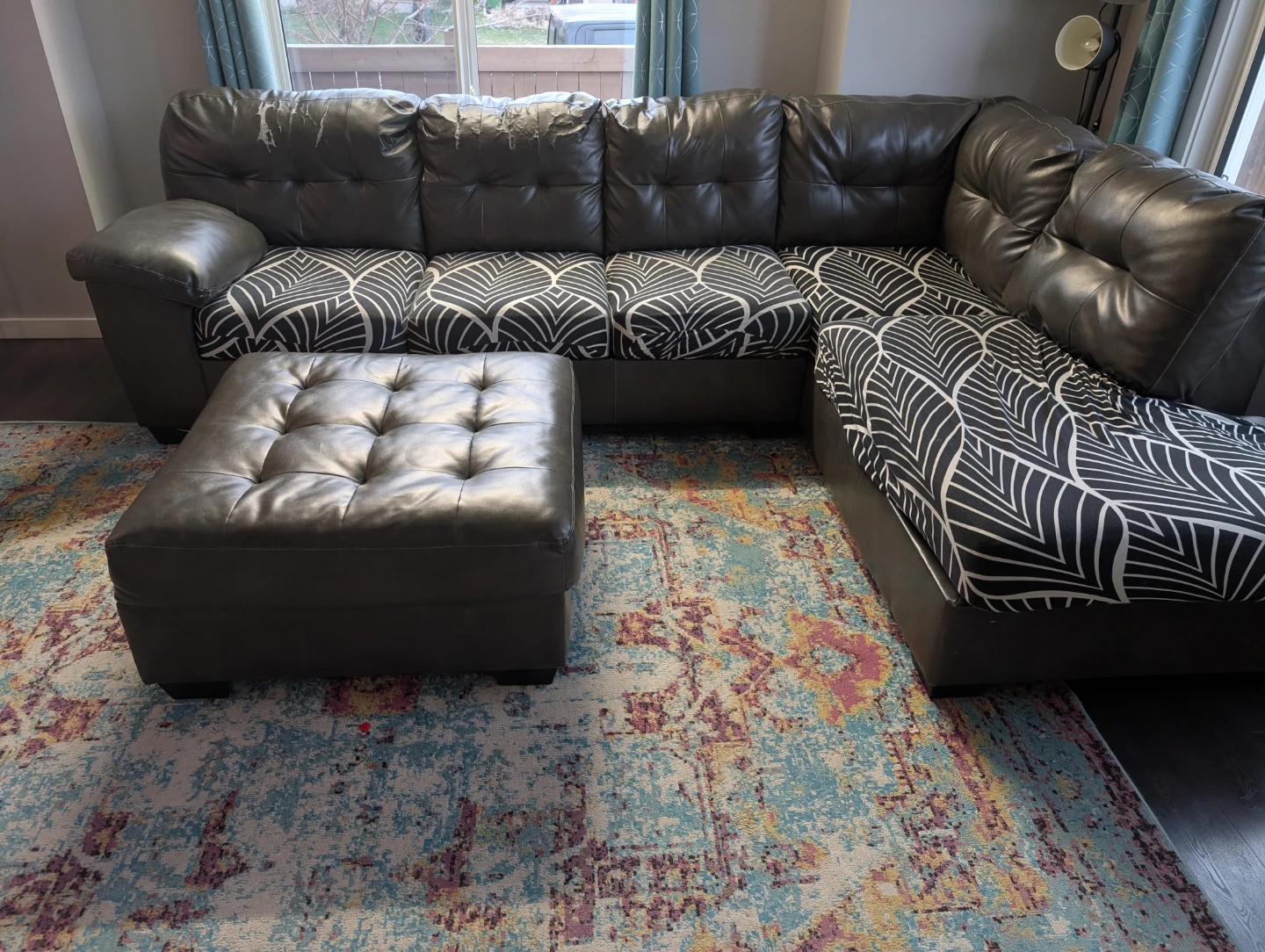 Grey Sectional Sofa with Ottoman - photo 2