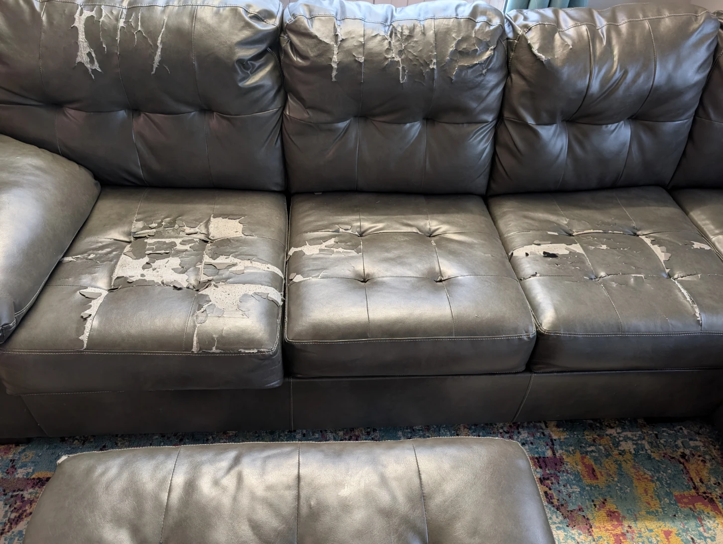 Grey Sectional Sofa with Ottoman - photo 4