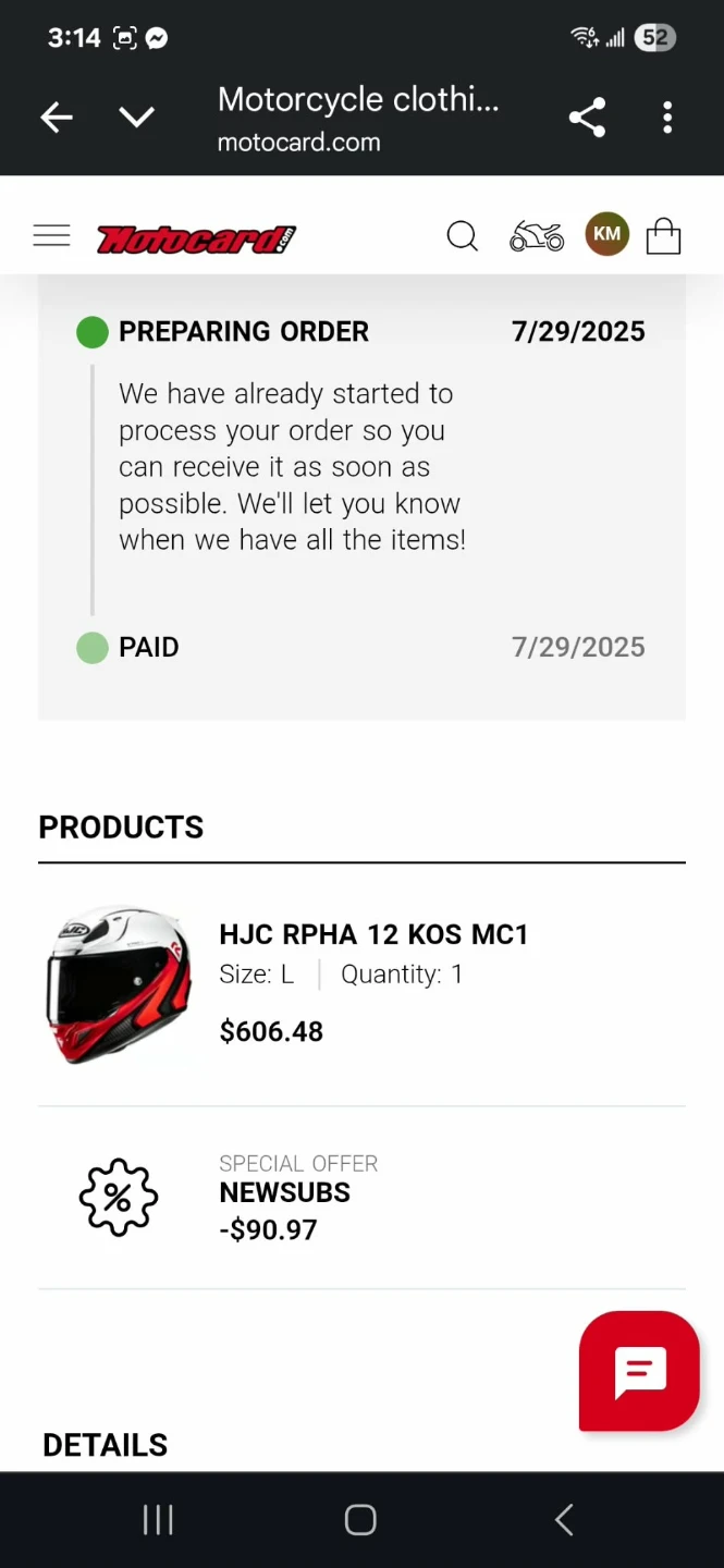 HJC RPHA 12 KOS MC1 Motorcycle Helmet - Size L - photo 4