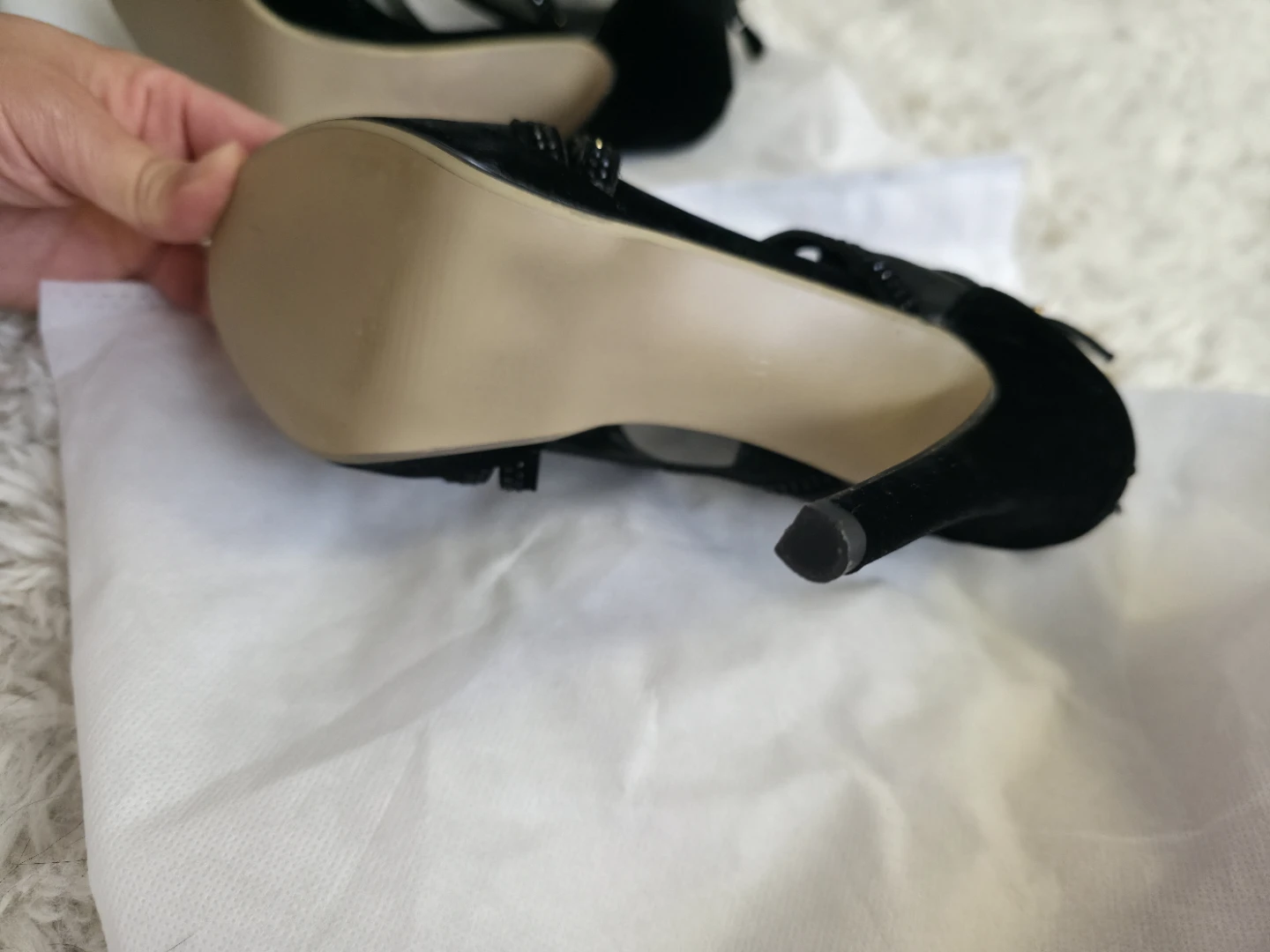 Brand New Vivo Rosa Milano Black Mesh Heels - photo 4