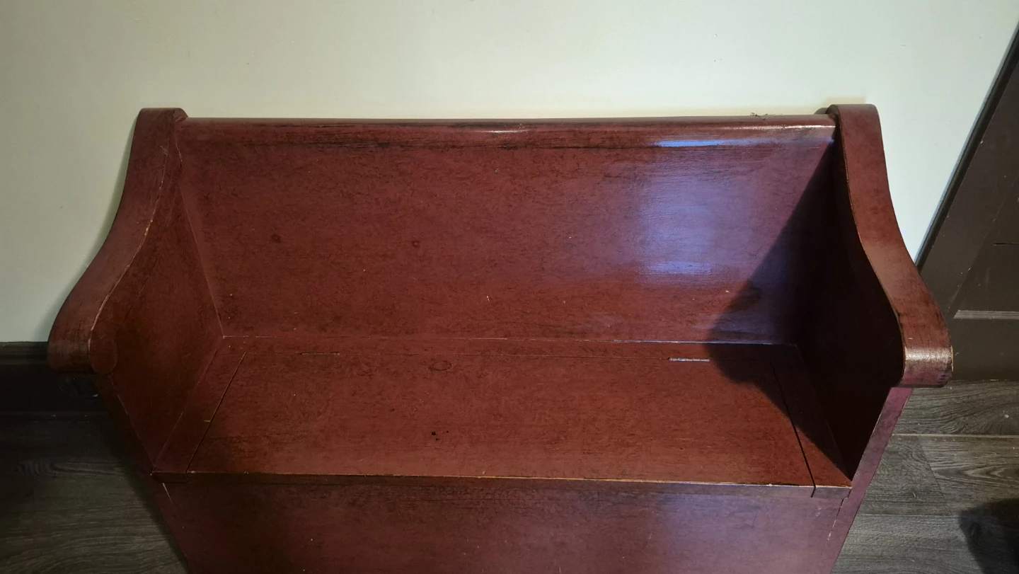 Antique Red Storage Bench