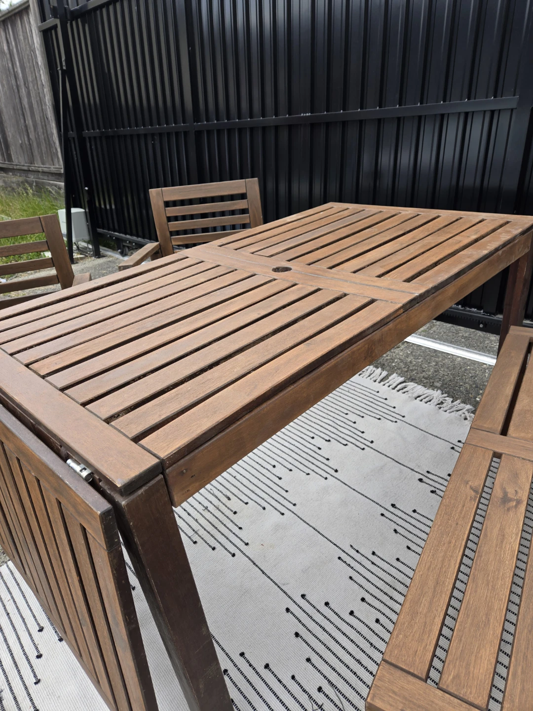 Newly sanded and stained ikea 4 peice patio set - photo 4