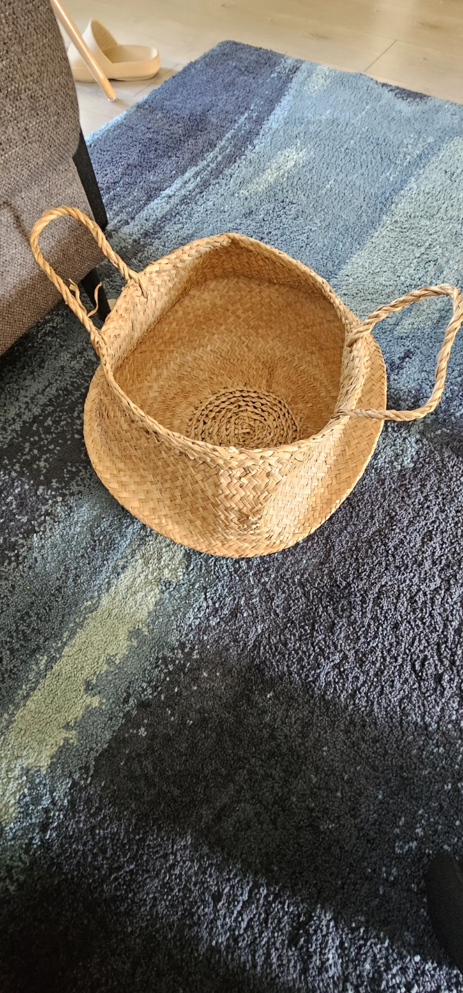 Woven Straw Basket with Handles