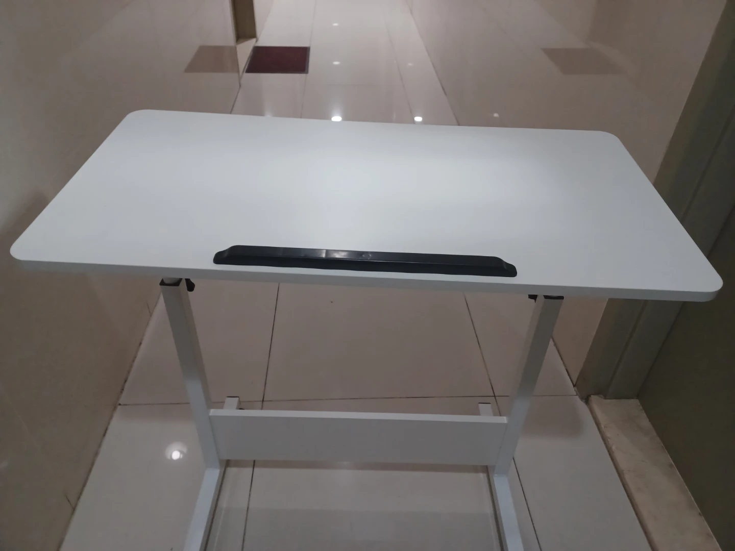 Temu - White Adjustable Height Rolling Table - photo 2