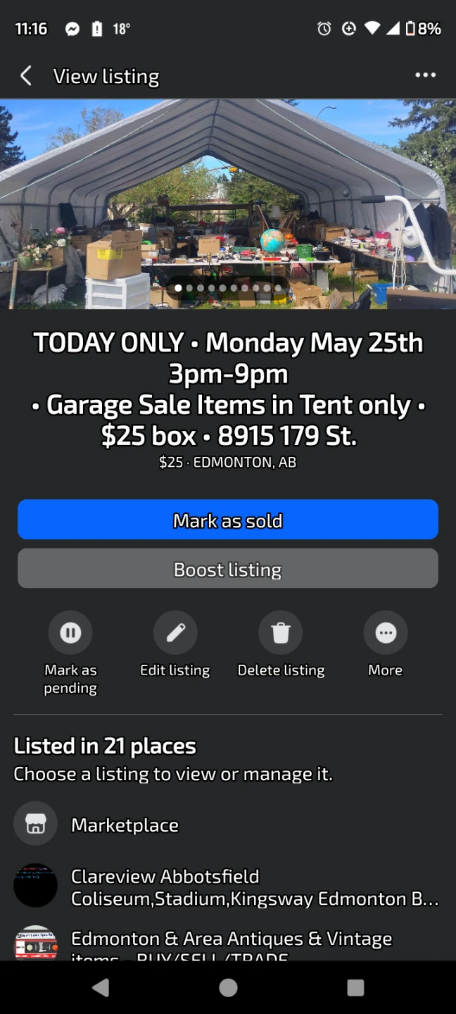 TODAY ONLY • May 25th  3pm-9pm • Items in Tent only •  $25 box •
