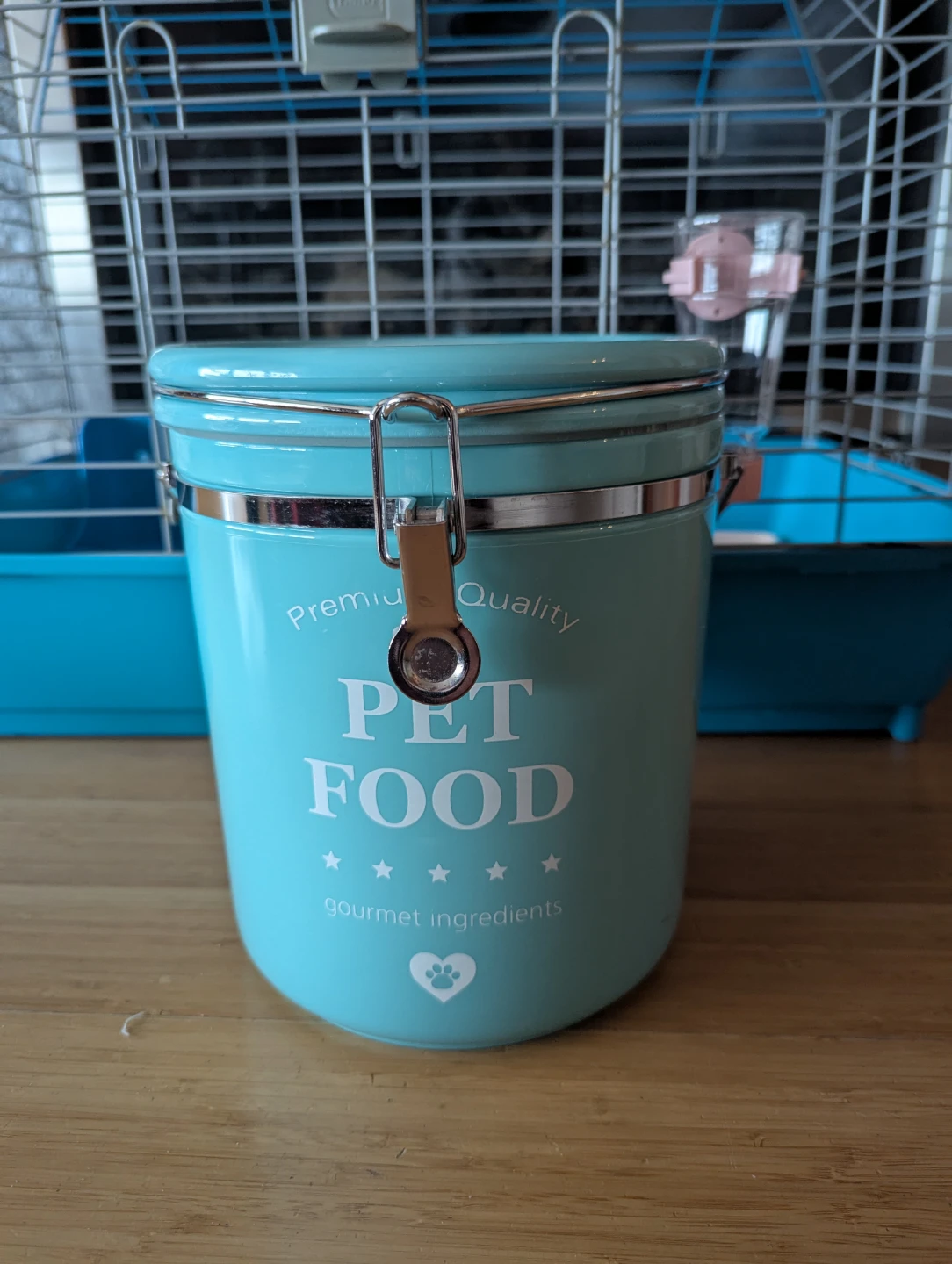 Blue Small Animal Cage with Accessories and Pet Food Canister - photo 3