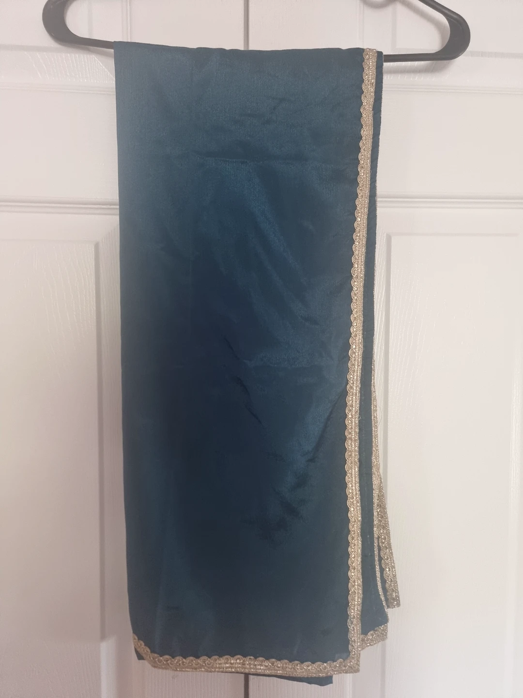 Teal Embroidered Kurti with Pants and Scarf - photo 3