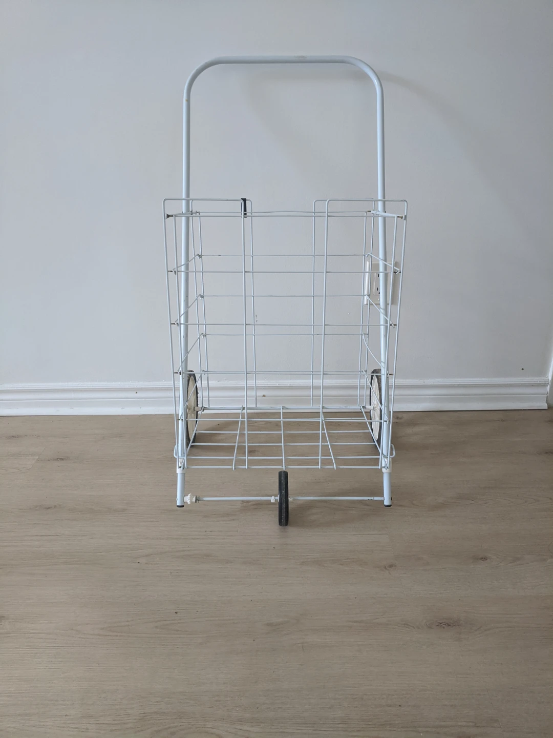 White Metal Rolling Shopping Cart - photo 2