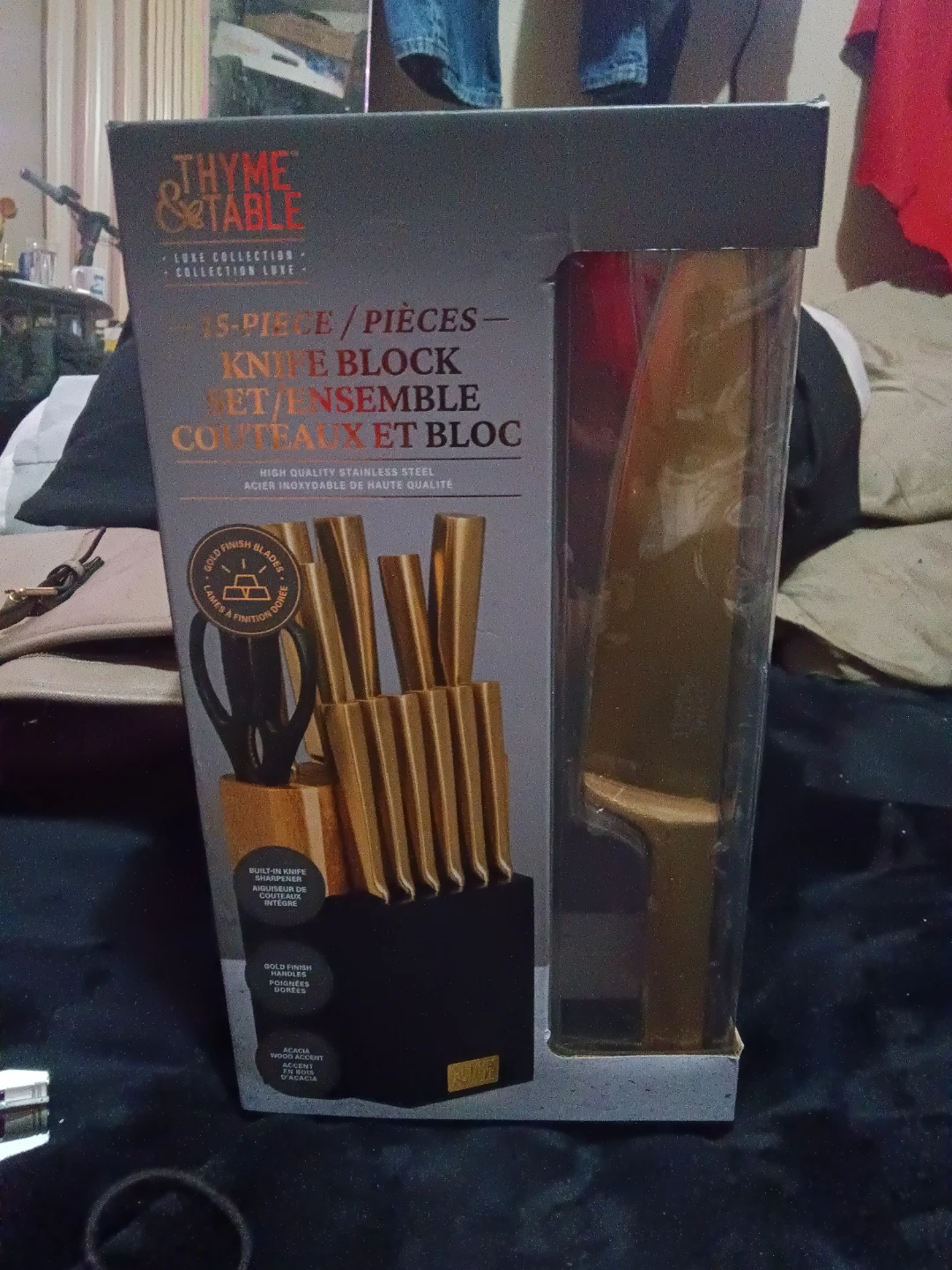 Thyme & Table 15-Piece Knife Block Set