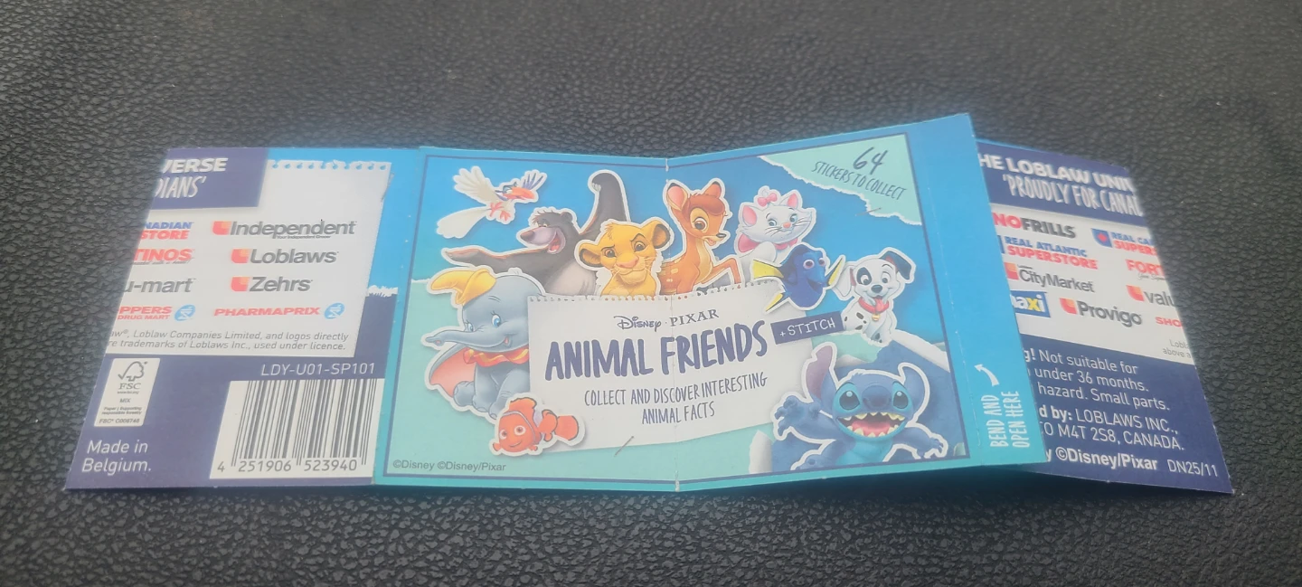 Disney Pixar Animal Friends Sticker Collection Album