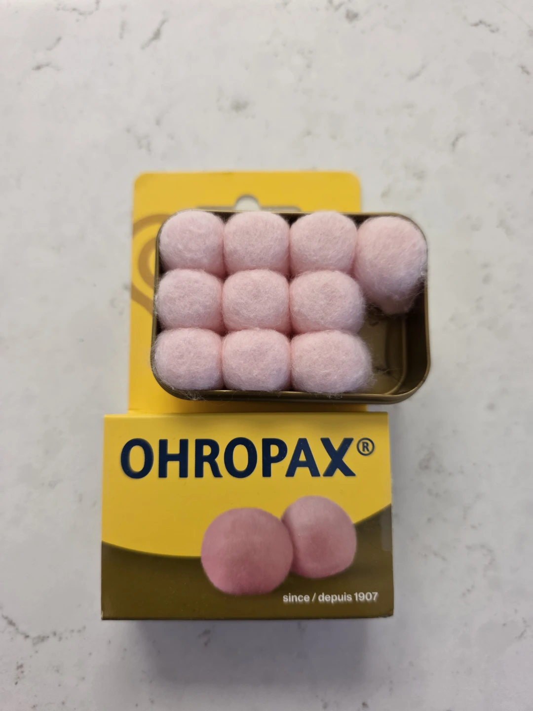 Ohropax Reusable Wax/Cotton Ear Plugs with Clear Carrying Case