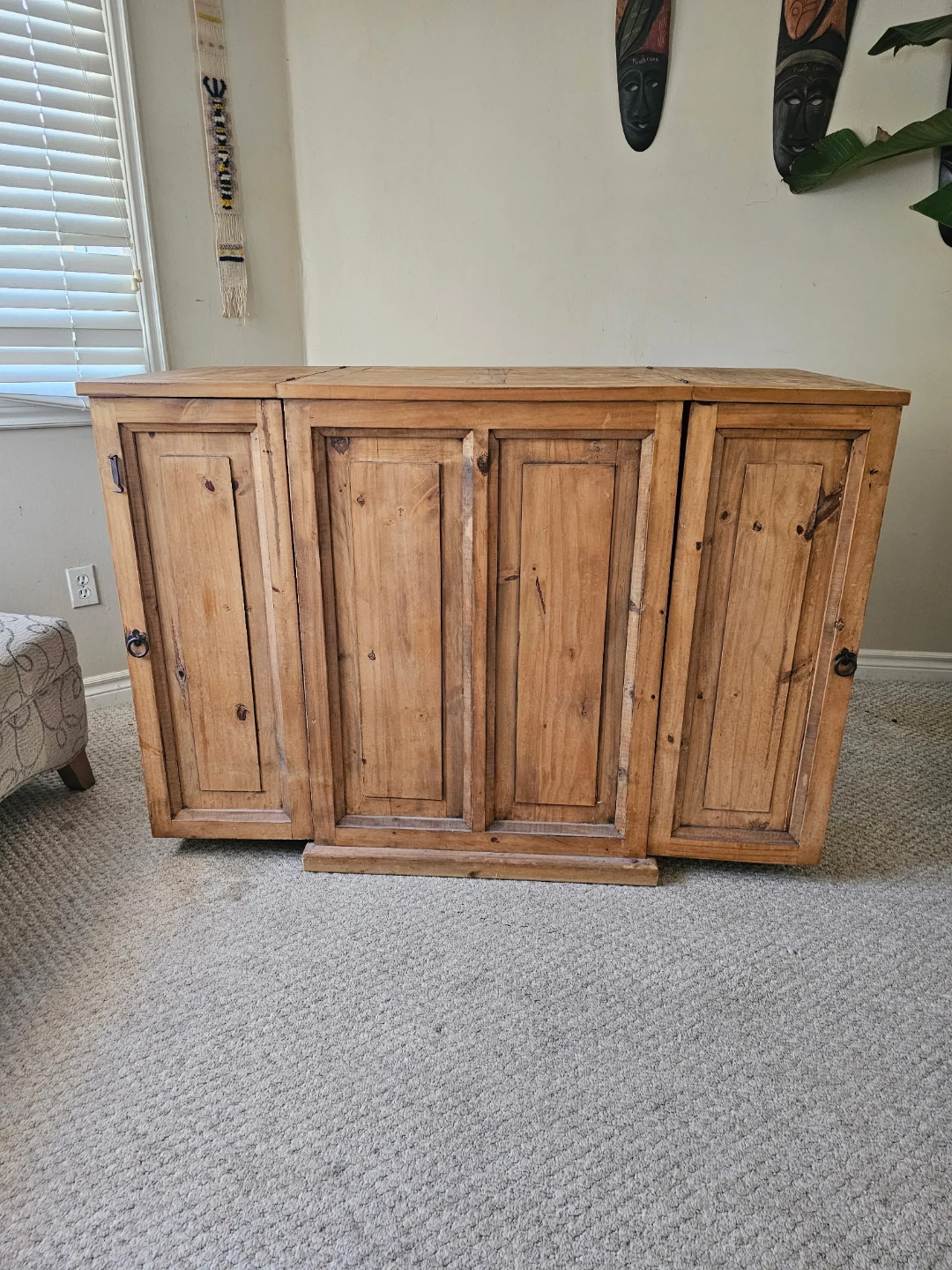 Wooden Bar Cabinet with Wine Storage - photo 3