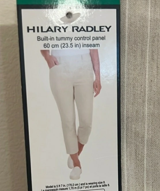 Brand new Hilary Radley Striped Beinge Cropped Pants