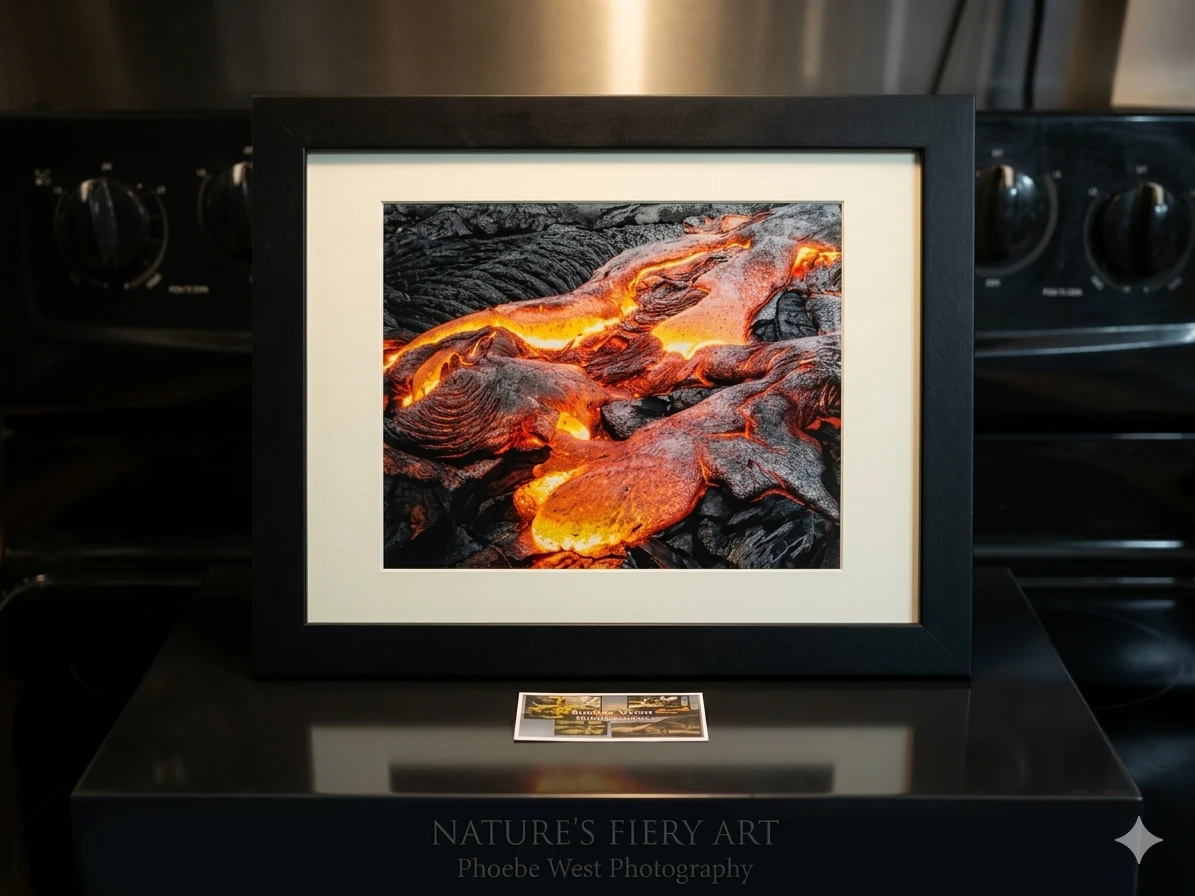 Stunning Signed Lava Art: "Kalapana Flow" by Tradlen Wong