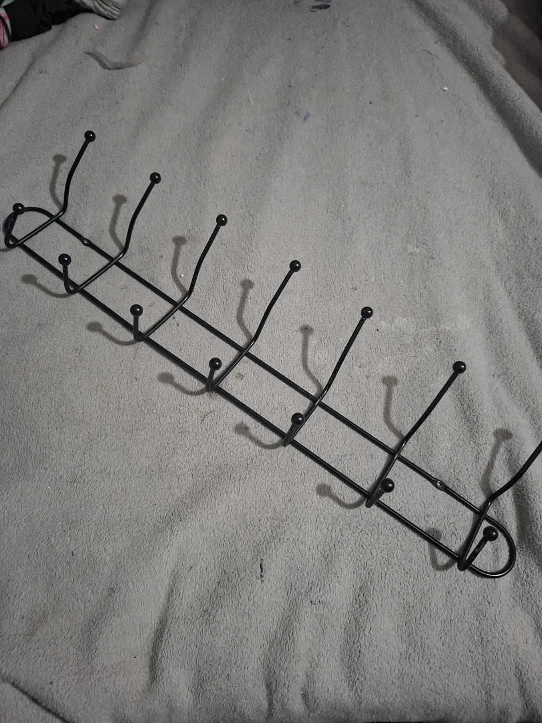 Black Metal Wall Mounted Coat Rack