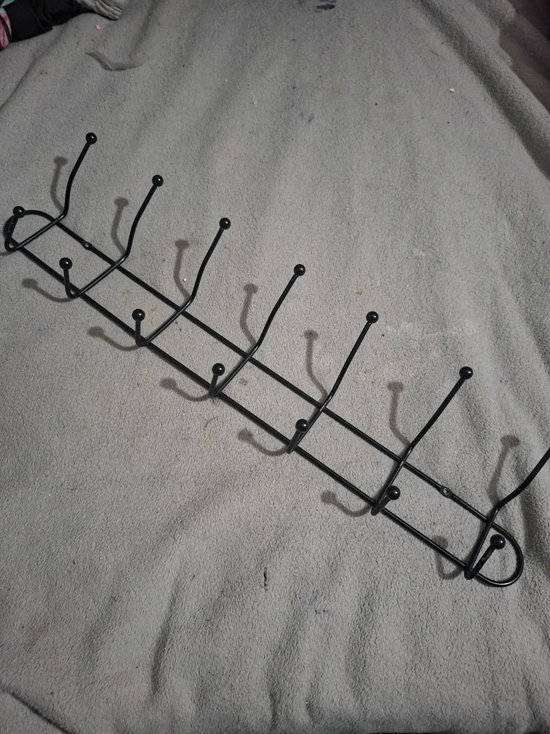 Black Metal Wall Mounted Coat Rack