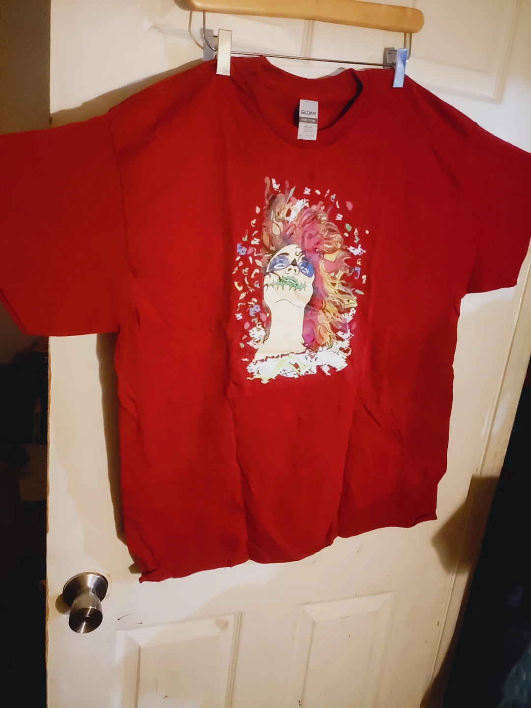 Women Gildan Red T-Shirt Dia de Muertos Size XL NEW - photo 3