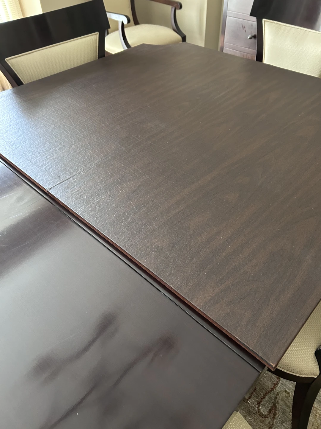 Dark Wood Dining Table with  Upholstered Chairs - photo 4