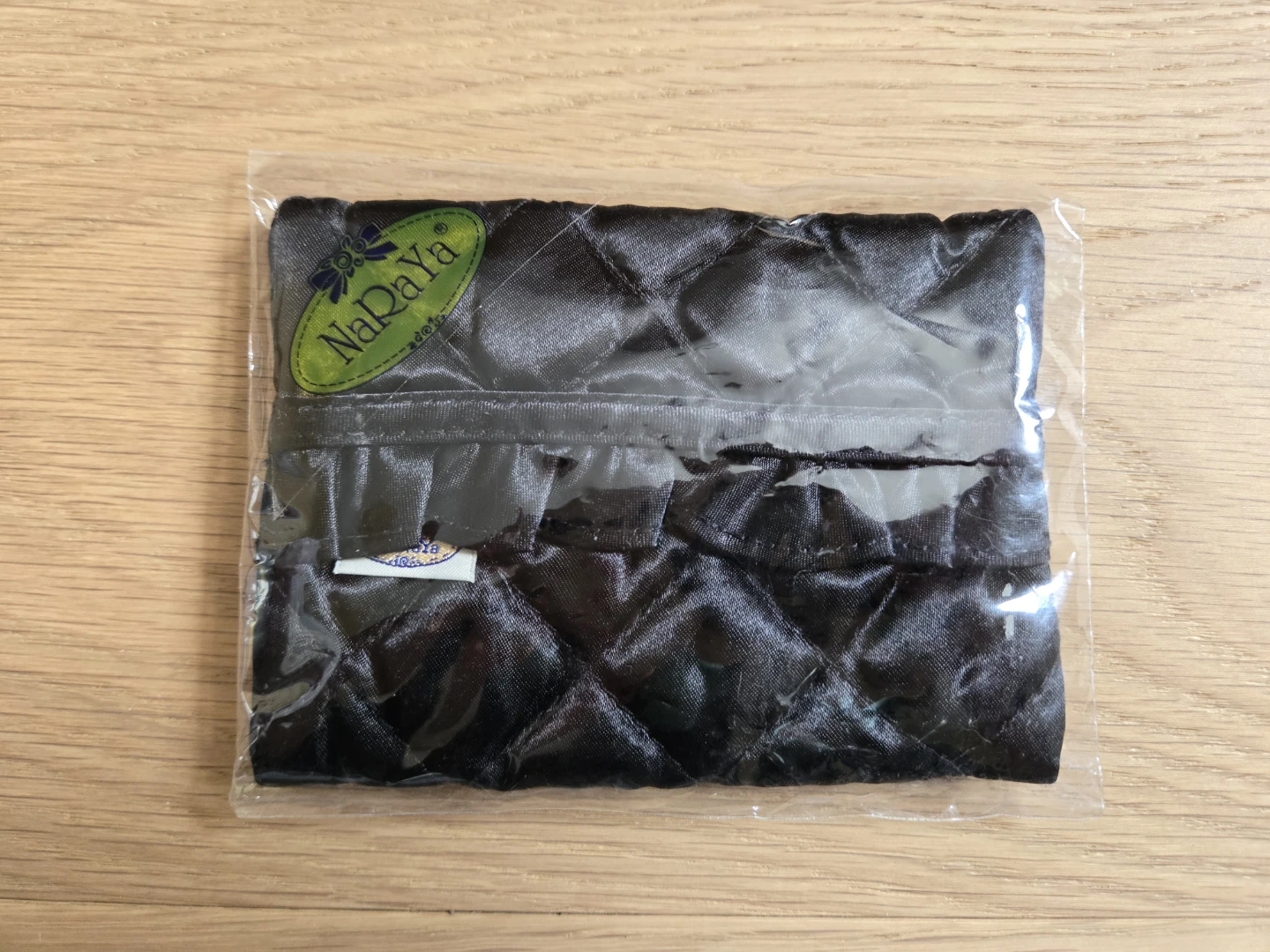 NaRaYa Black Quilted Pocket Tissue Case Cover Pouch Bag - photo 2