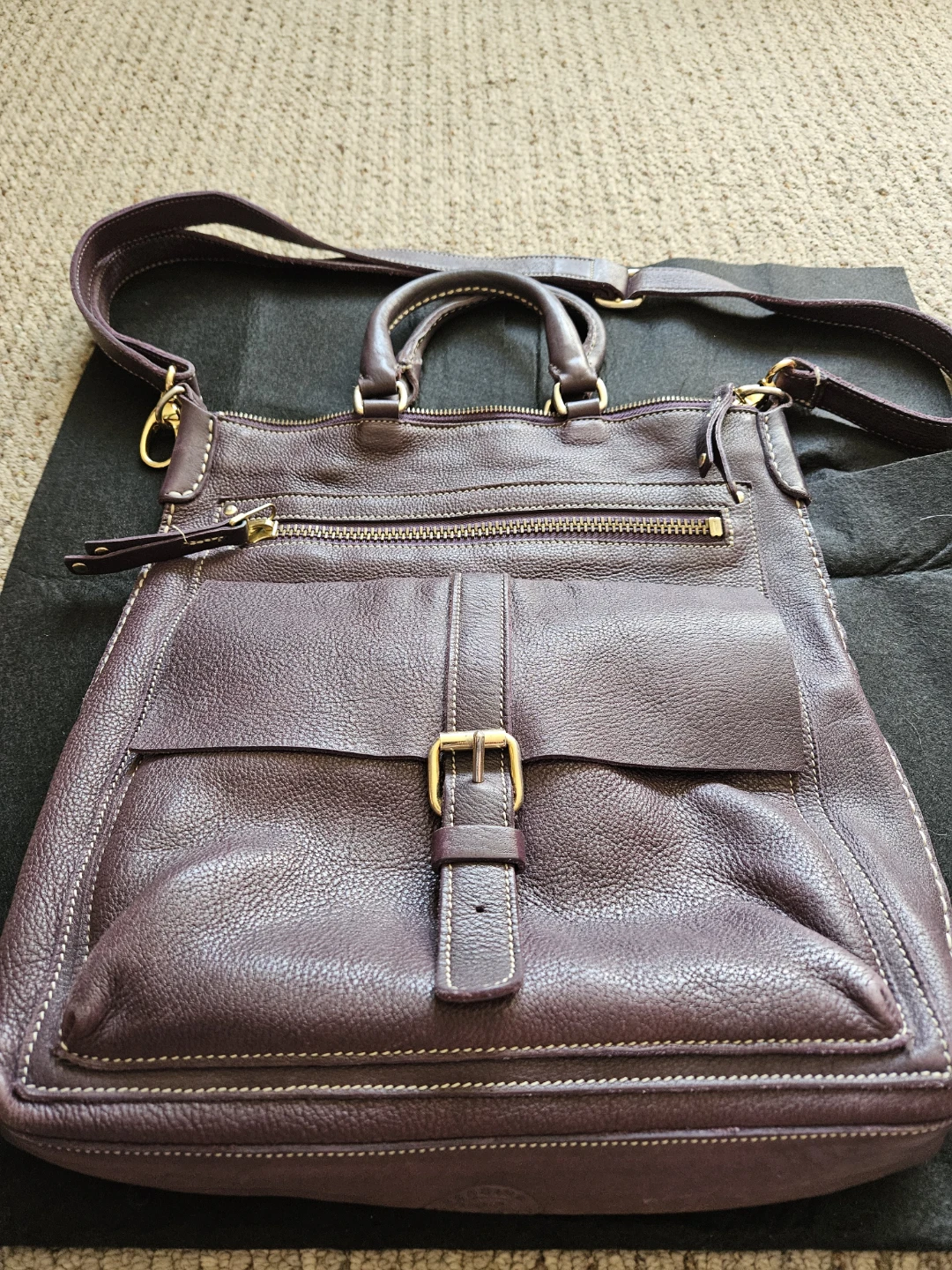 Roots Genuine Leather Saddle Handbag