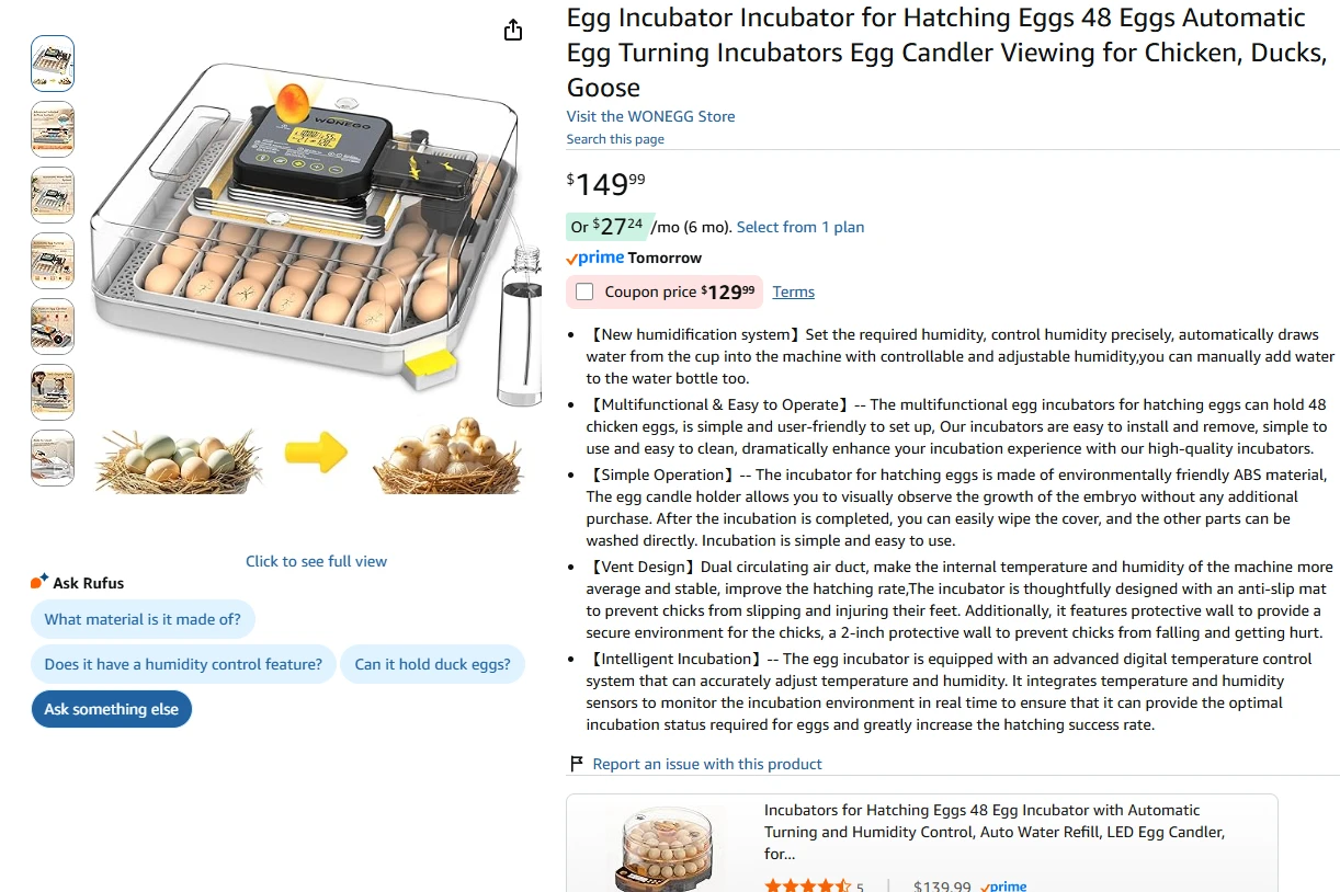 48 Egg Automatic Egg Incubator - photo 2