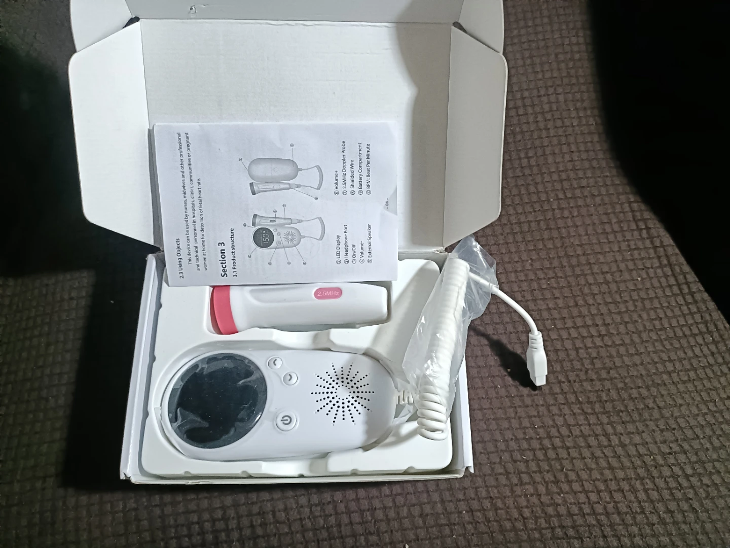 Fetal Doppler W8-25 Baby Heart Monitor - photo 2