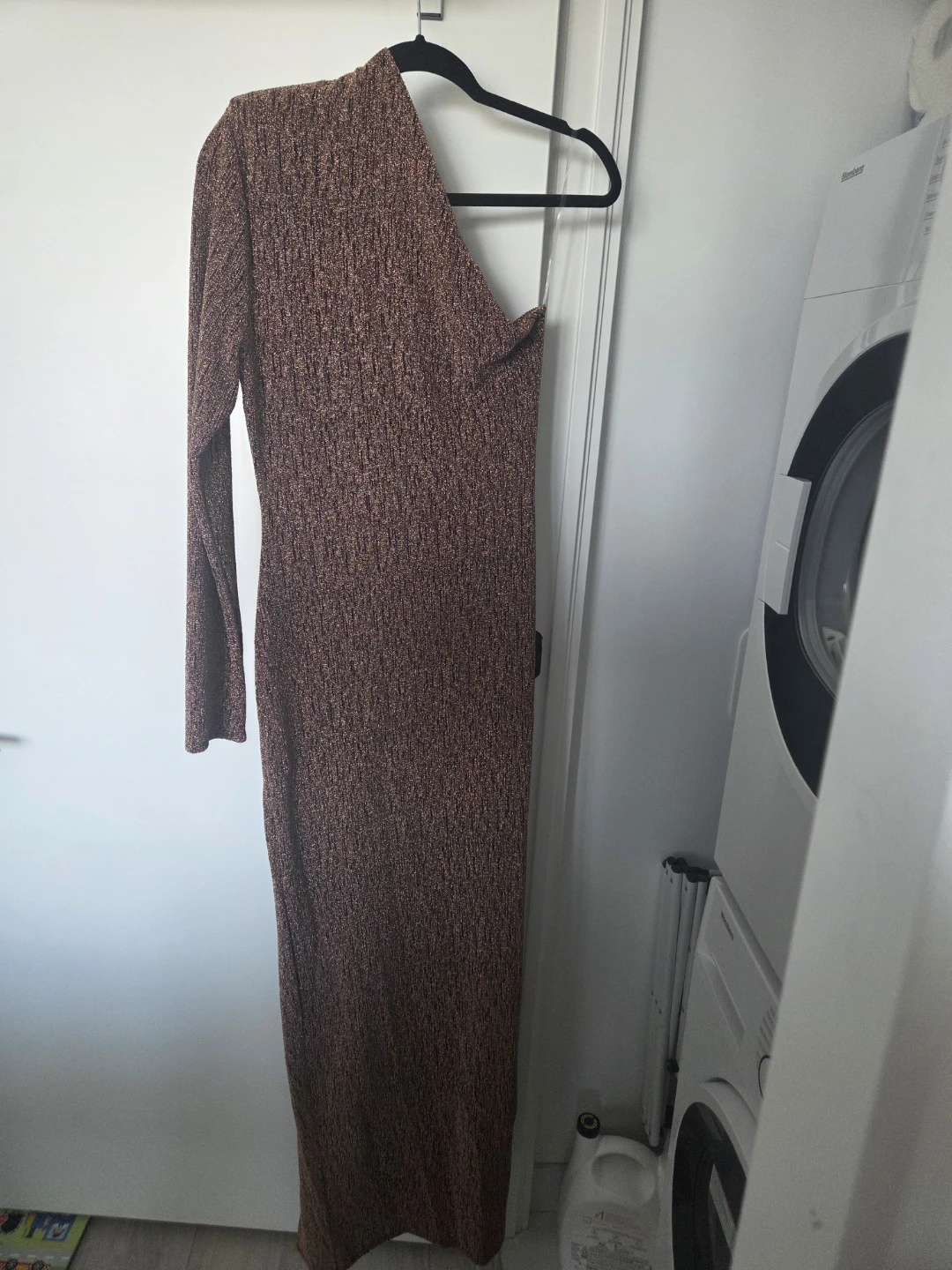 CAMEO Women's Bronze Metallic Maxi Dress - Size L - photo 2