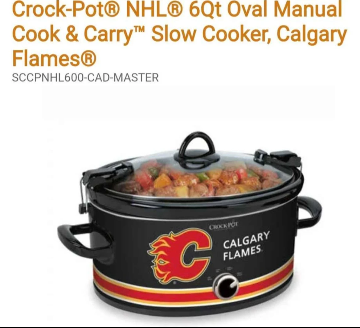 Crock-Pot NHL Calgary Flames 6Qt Oval Slow Cooker