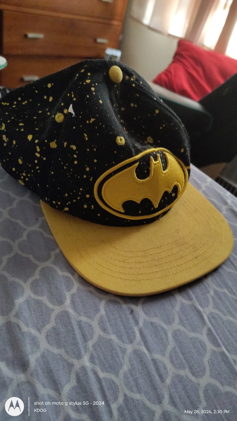Batman Black and Yellow Splatter Baseball Cap