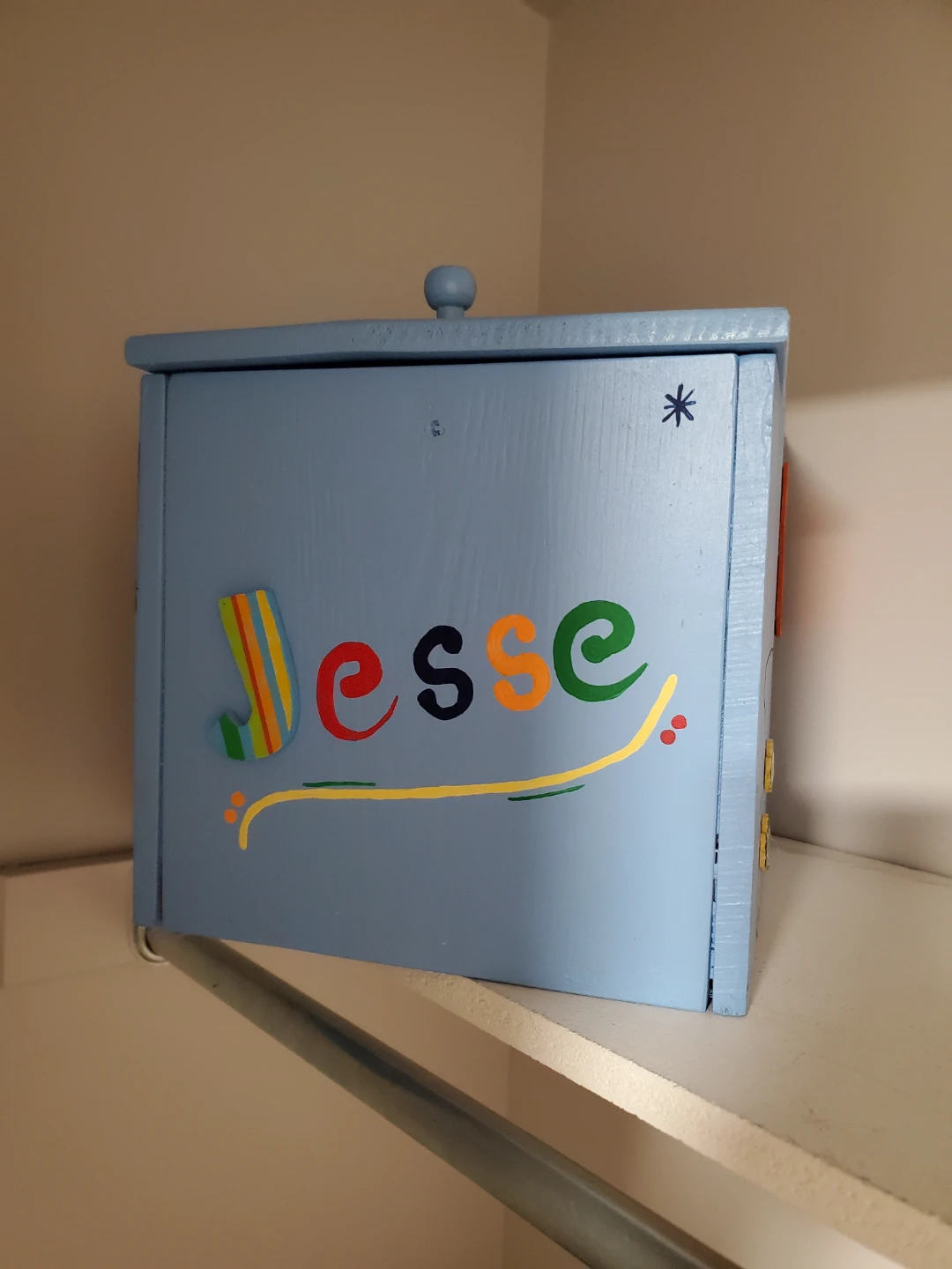 Hand-Painted Wooden Toy Box - Jesse