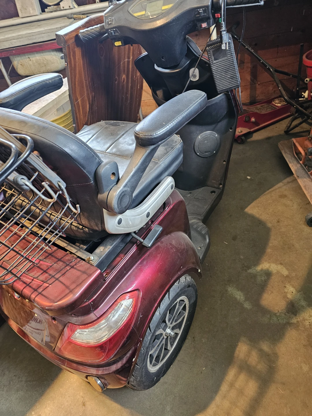Red 3-Wheel Mobility Scooter with Basket - photo 3
