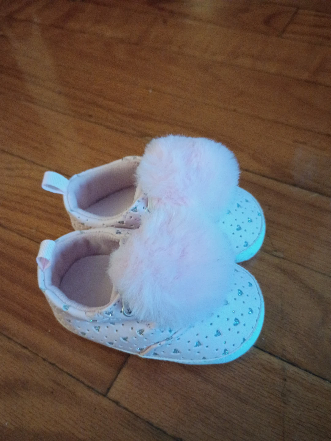 Pink Baby Crib Shoes with Pom Poms - photo 3