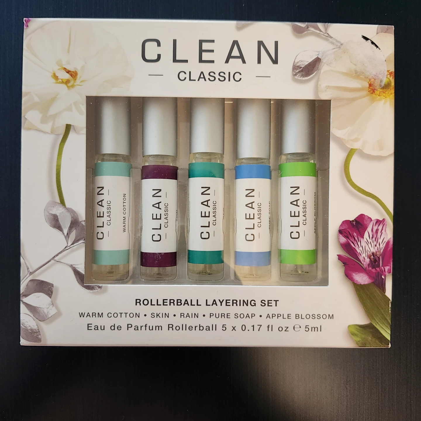 5 travel-sized Eau de Parfum rollerballs.