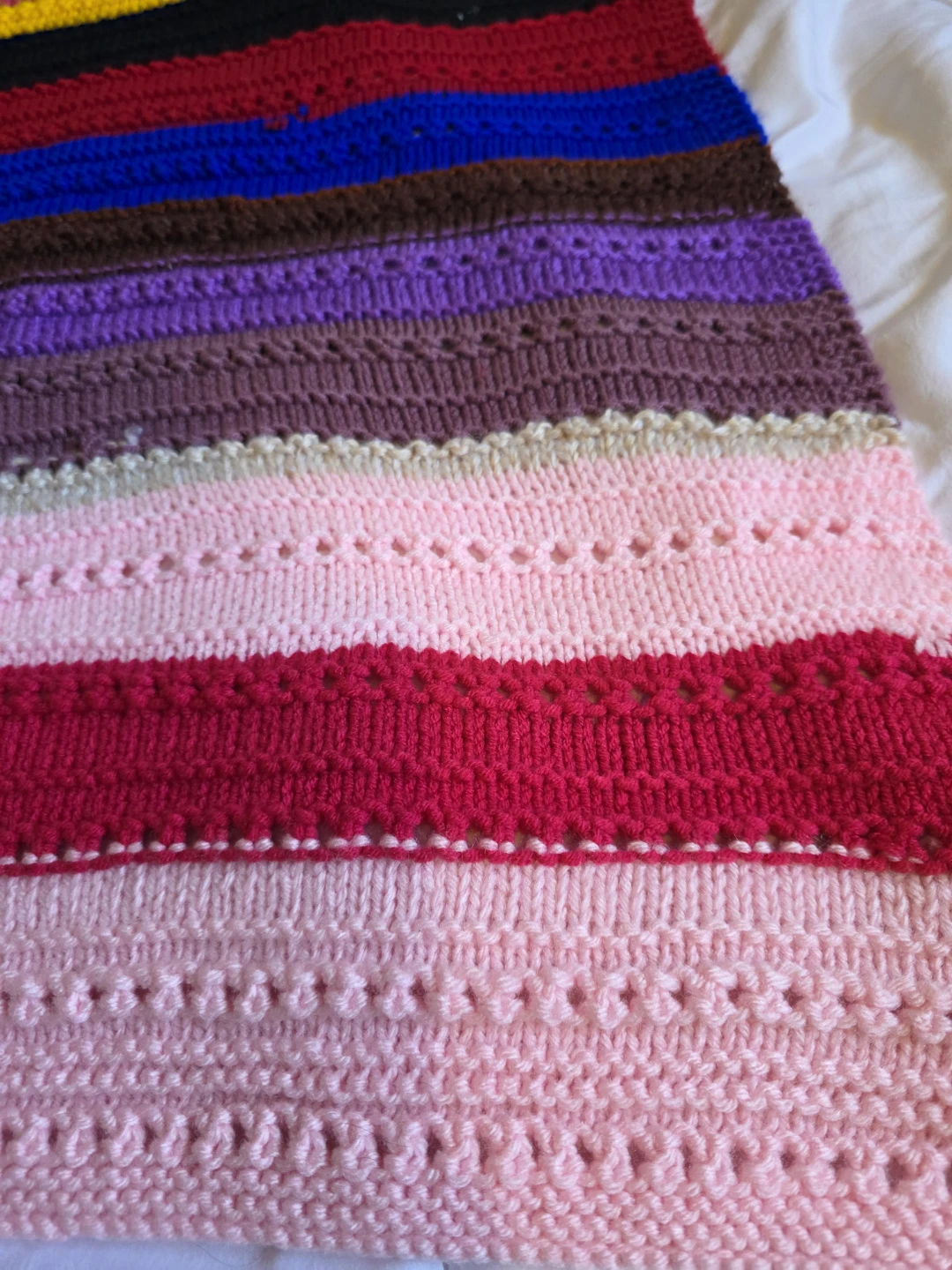 Handmade Striped Knitted Blanket - photo 3