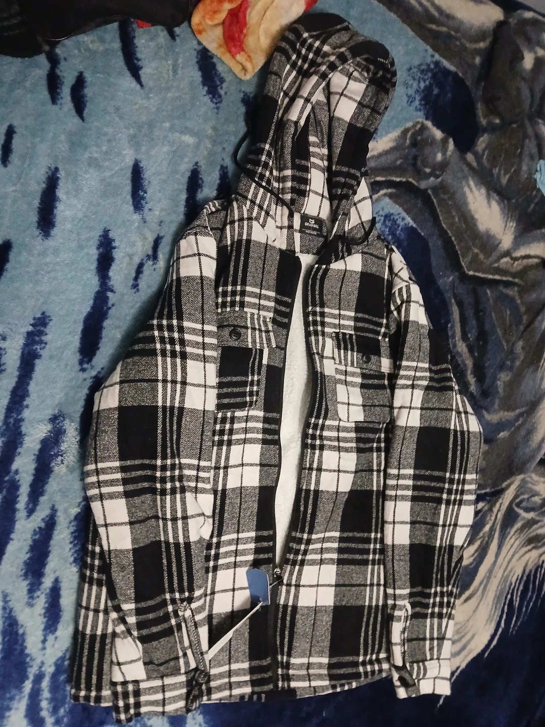 Gradual Plaid Hooded Flannel Jacket