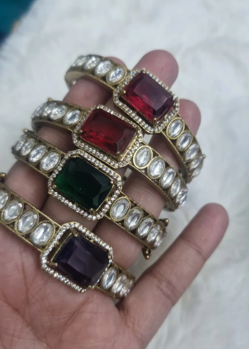 Openable Bangle with Gemstones