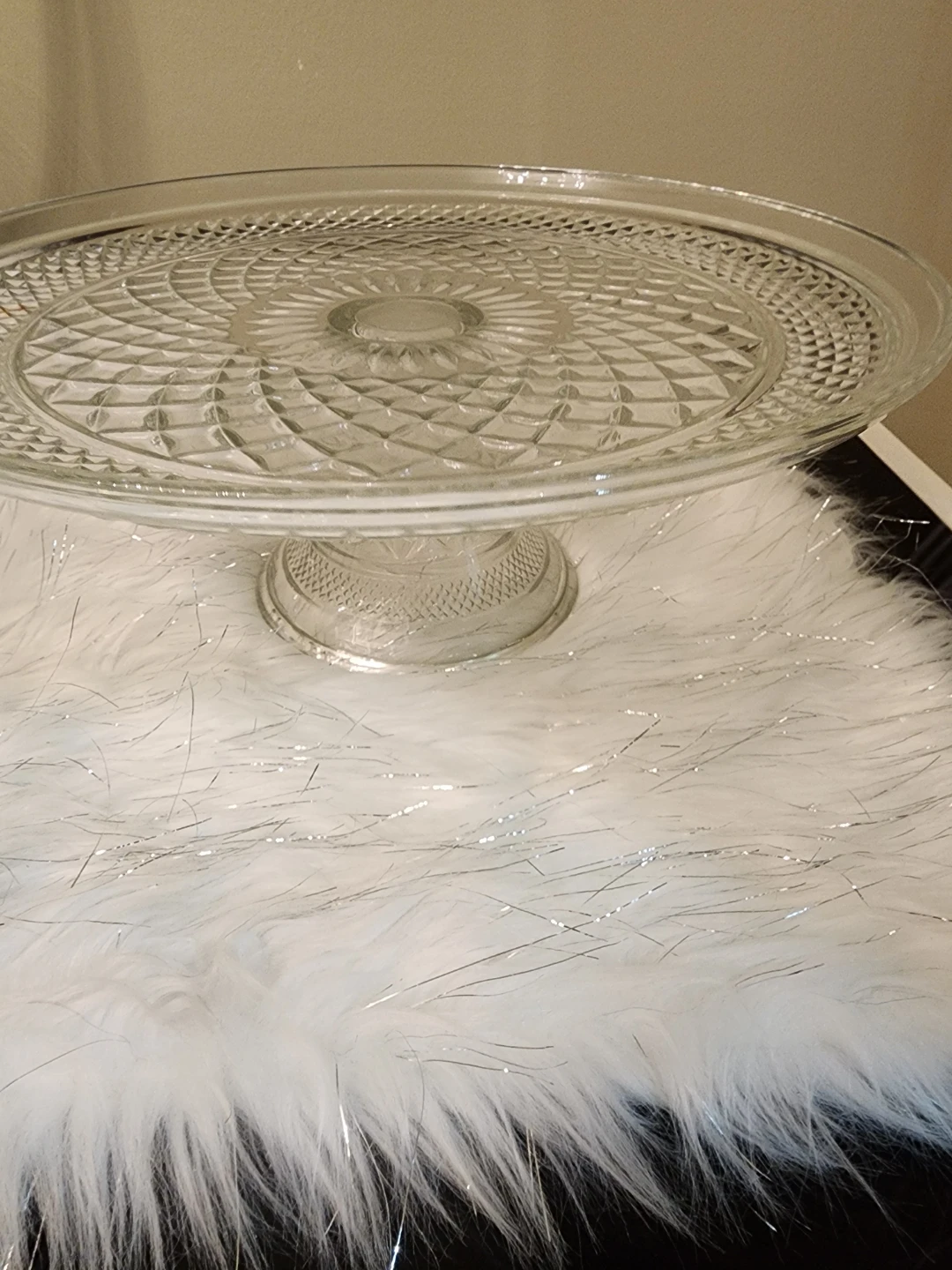 Clear Glass Footed Serving Bowl