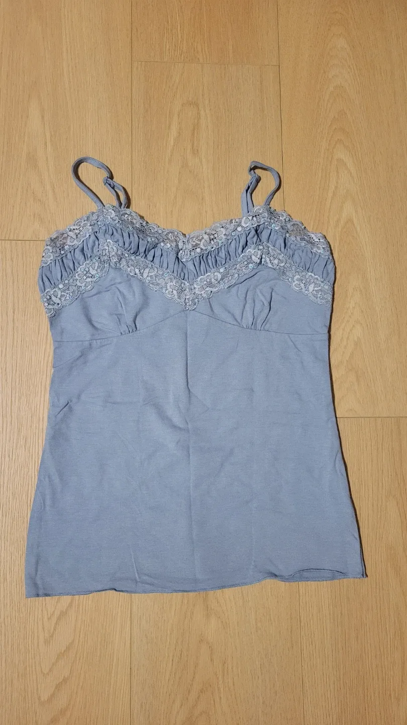 Tristan & Iseut Blue Lace Trim Cami - Size S - photo 2